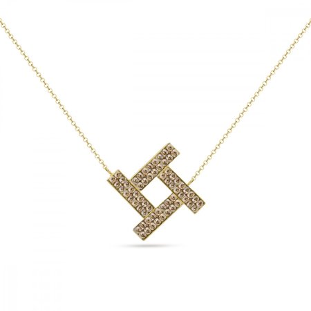 Náhrdelník zlatý so Swarovski Elements Sol NGFMP4GSGS Golden Shadow