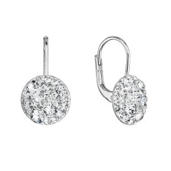Stříbrné náušnice visací s krystaly Swarovski bílé jemné 31315.1 Krystal