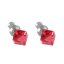Náušnice oranžové so Swarovski Elements kocka Padparadscha 6 mm