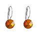 Náušnice Rivoli so Swarovski Elements visiaci Topaz 8 mm