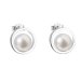 Strieborné náušnice kôstky s bielou riečnou perlou 21041.1M