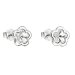 Strieborné náušnice pecka s kryštálmi Swarovski biela kvietka 31255.1 Krystal