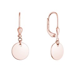 Pozlátené strieborné náušnice placky 61134 rose gold