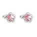 Strieborné náušnice pecka s kryštálmi Swarovski ružová kvietka 31255.3 Light Rose