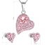Sada šperků s krystaly Swarovski náušnice a přívěsek růžová srdce 39170.3 Light Rose