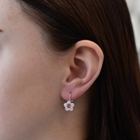 Sada šperků s krystaly Swarovski náušnice a přívěsek růžová kytička 39162.3 Rose