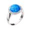 Strieborný prsteň so syntetickým opálom a s krištáľmi Preciosa modrý 35060.1 Blue s.Opal