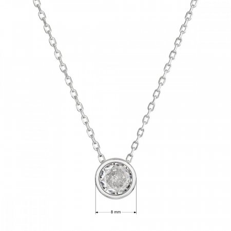 Stříbrný náhrdelník s čirým zirkonem 12052.1 Krystal