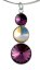 Prívesok Rivoli so Swarovski Elements s tromi krištáľmi Amethyst