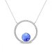 Strieborný náhrdelník modrý so Swarovski Elements Orbita NCD1122SS47SA Sapphire