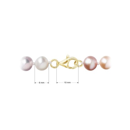 Perlový náramek z říčních perel se zapínáním ze 14 karátového zlata 923004.3/9260 multi