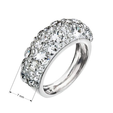 Stříbrný prsten s krystaly Swarovski bílý 35031.1 Krystal - Velikost prstenu: 52