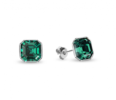 Náušnice zelené sa Swarovski Elements Imperial Studs K44806EM Emerald