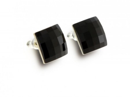 Náušnice čierne so Swarovski Elements diskoštvorec Jet 10 mm
