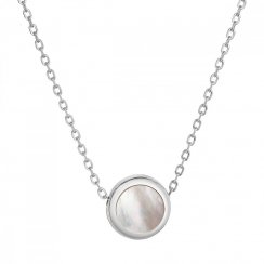 Strieborný náhrdelník okrúhly s perleťou 12067.1