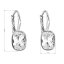 Stříbrné náušnice visací s krystaly Swarovski bílý obdélník 31278.1 Krystal