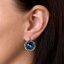 Stříbrné náušnice visací s krystaly Swarovski modré kulaté-rivoli 31208.5 Bermuda Blue