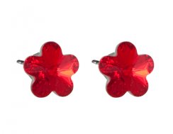 Náušnice so Swarovski Elements kvetinka Light Siam 10 mm