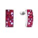 Stříbrné visací náušnice se Swarovski krystaly červený obdélník 31303.3 Cherry