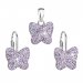 Súprava šperkov s krištáľmi Preciosa náušnice a prívesok fialový motýľ 39144.1 Violet