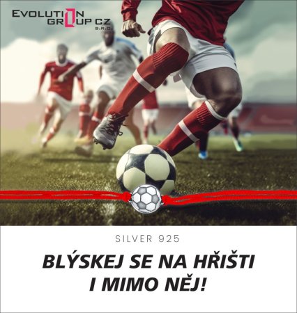 Textilný náramok Kabbalah červený so striebornou futbalovou loptou 13057.3 red