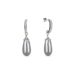 Náušnice se Swarovski Elements perla Light Grey