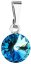 Přívěsek Rivoli se Swarovski Elements Bermuda Blue 8 mm
