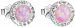 Stříbrné růžové náušnice pecky se syntetickým opálem a krystaly Swarovski kulaté 31217.1 Pink s. Opal