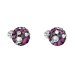 Stříbrné náušnice pecka s krystaly Swarovski fialové kulaté 31336.3 Dark Amethyst