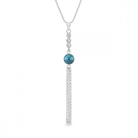 Náhrdelník modrý sa Swarovski Elements Ballena NC1122SS29BZ Blue Zircon
