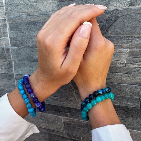 Náramek s minerálními kameny tyrkenit 43056.3