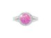 Strieborný prsteň s okrúhlym růžovým opálom a kryštálmi Swarovski Light Fuchsia veľký