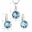 Sada šperků s krystaly Swarovski náušnice, řetízek a přívěsek modré kulaté 39140.3 Aqua