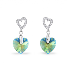 Náušnice zelené sa Swarovski Elements Amore KCS622810ERSH Erinite Shimmer