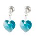 Náušnice se Swarovski Elements srdíčko Blue Zirkon 10 mm
