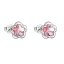 Stříbrné náušnice pecka s krystaly Swarovski růžová kytička 31255.3 Light Rose