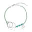 Kabbalah náramek spojené kroužky a stříbrné srdíčko 13051.3 turquoise