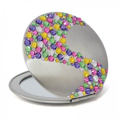 Kosmetické kapesní zrcátko se Swarovski Elements Corals Rainbow EL-08