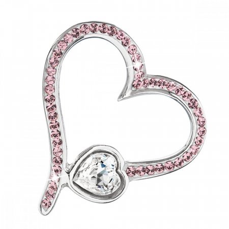 Stříbrný přívěsek s krystaly Swarovski růžové srdce 34183.3 Light Rose