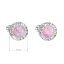 Stříbrné náušnice pecky se syntetickým opálem a křišťály Preciosa růžové kulaté 31317.1 Pink s. Opal
