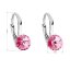 Strieborné náušnice visiace s kryštálmi Swarovski ružové okrúhle 31230.3 Rose