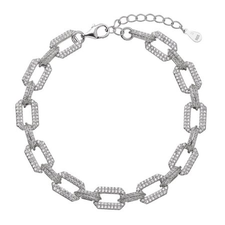 Strieborný náramok očka so zirkónmi 13084.1