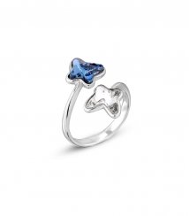 Prsten se Swarovski Elements motýlci Denim Blue