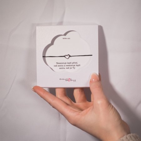 Kabbalah náramek se stříbrným srdíčkem 13042.3 black