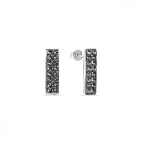 Náušnice šedej sa Swarovski Elements Radiance KFMP1SN Silver Night