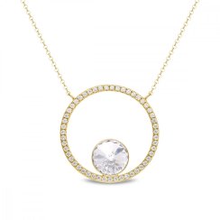Strieborný pozlátený náhrdelník číry so Swarovski Elements Orbita NCDG1122SS47C Krystal