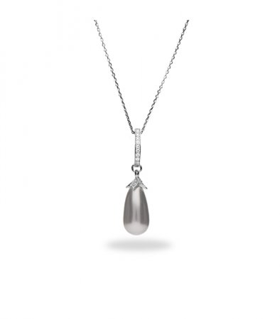 Náhrdelník so Swarovski Elements perla Light Grey