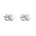 Strieborné náušnice kôstky so syntetickým opál bielej okrúhle 11246.1 White s. Opal