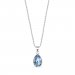 Stříbrný náhrdelník se Swarovski Elements modrá kapka Baroque N432010AQ Aqua