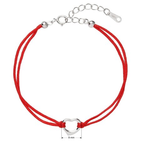 Náramek proti uhranutí stříbrné srdíčko 13006.3 Red